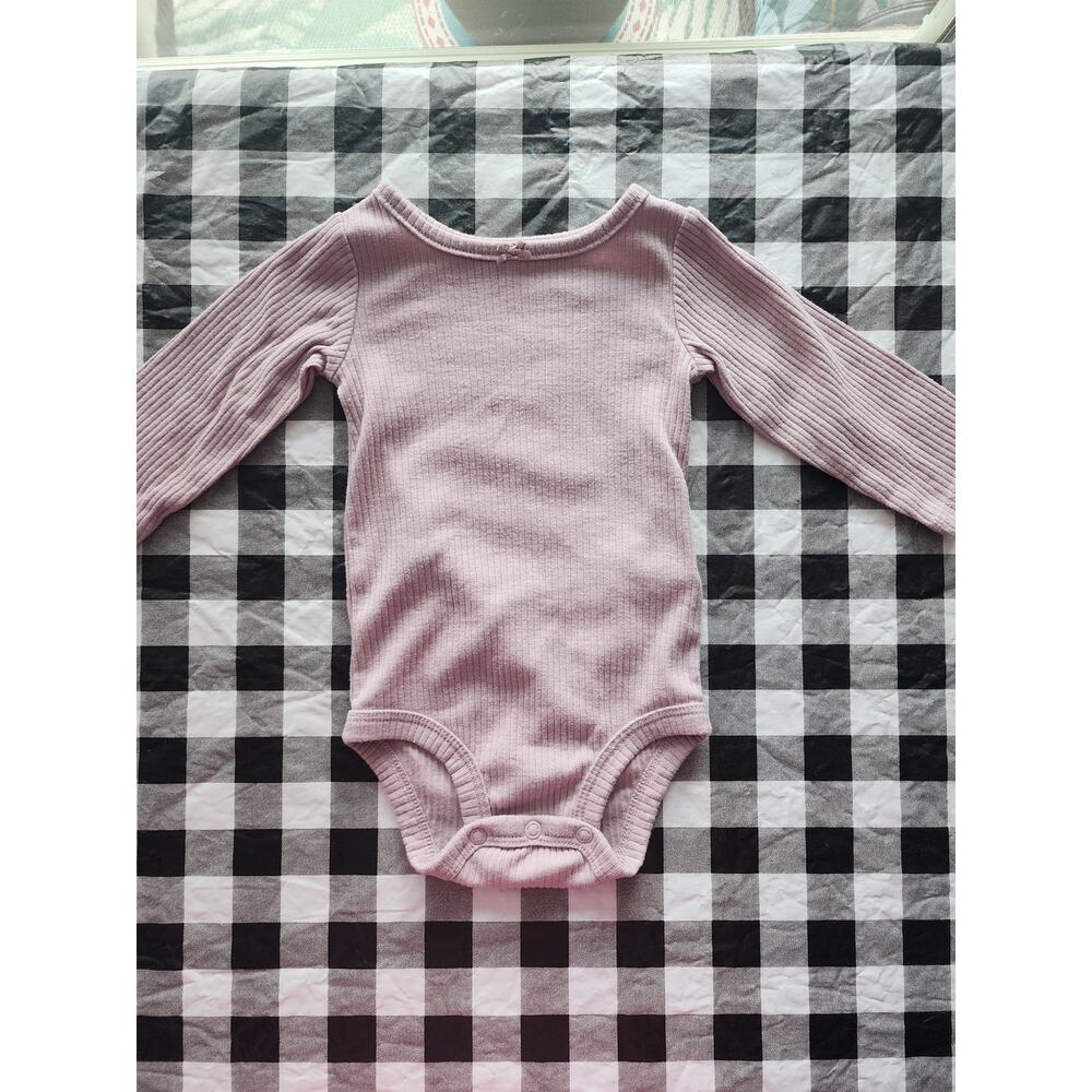 Carter's 6 month long sleeved pale mauve bodysuit